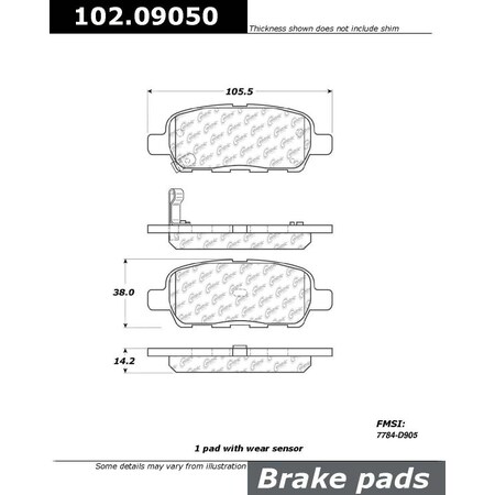 Centric Parts CTEK Metallic Pad, 102.09050 102.09050